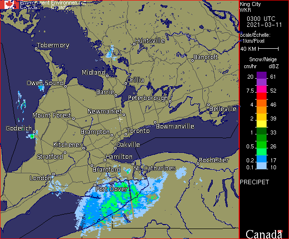 King City, Ontario - Imagerie radar - Environnement Canada