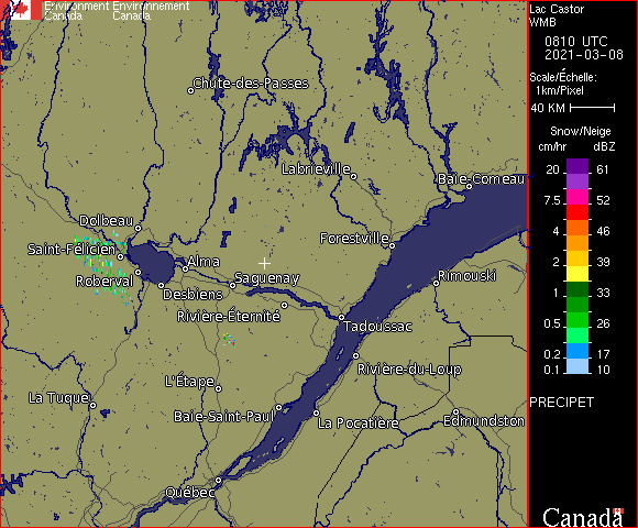 Lac Castor, Qu�bec - Imagerie radar - Environnement Canada